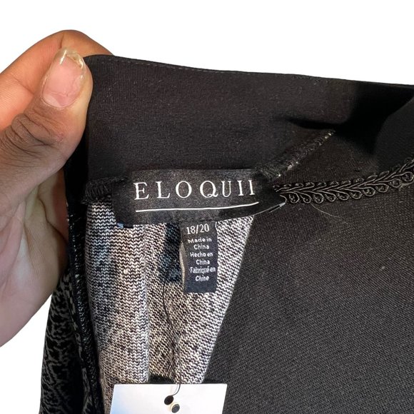 Eloquii Womens Dress Textured Knit Long Sleeve Jacquard Design Black White 18/20 - Picture 15 of 16